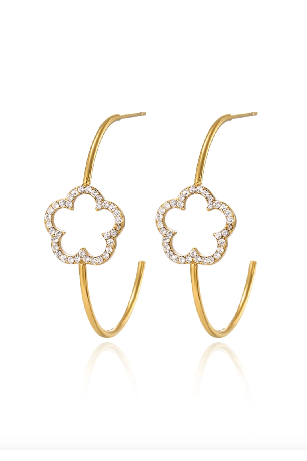 Créoles trèfle femme en acier inoxydable