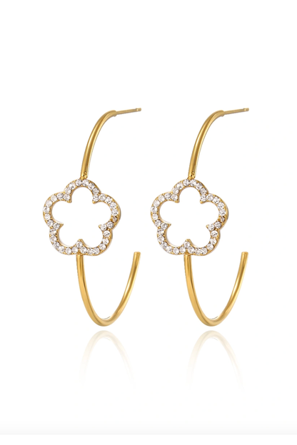 Créoles trèfle femme en acier inoxydable