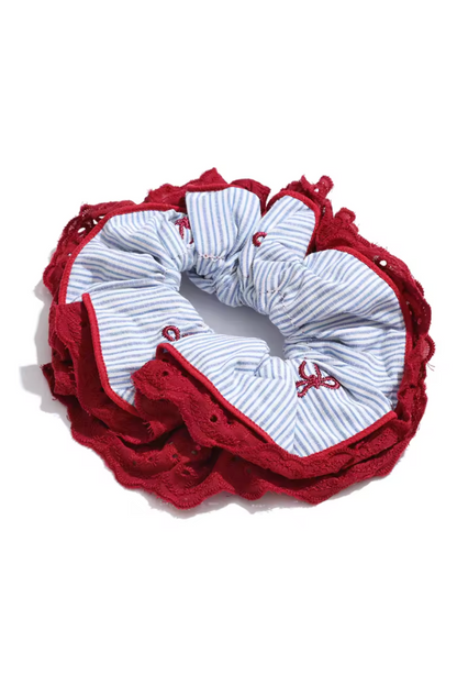 Élastique cheveux bleu rouge femme – rayé, grand format