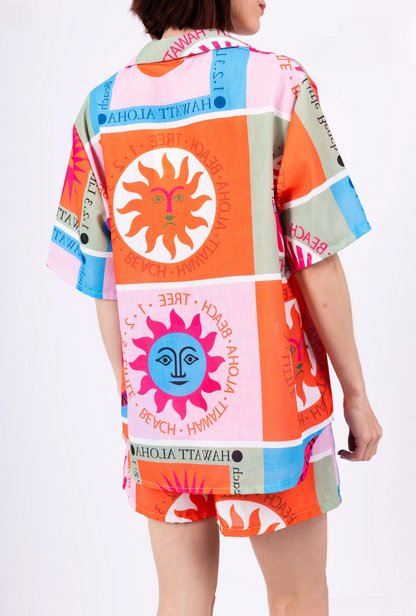 Ensemble Imprimé Chemise et Short Femme