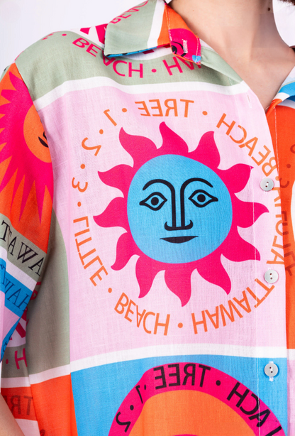 Ensemble Imprimé Chemise et Short Femme