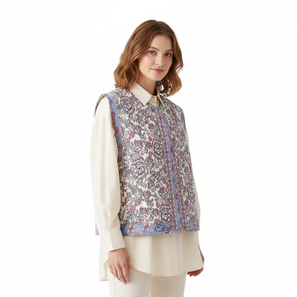 Gilet Matelassé Imprimé sans manches