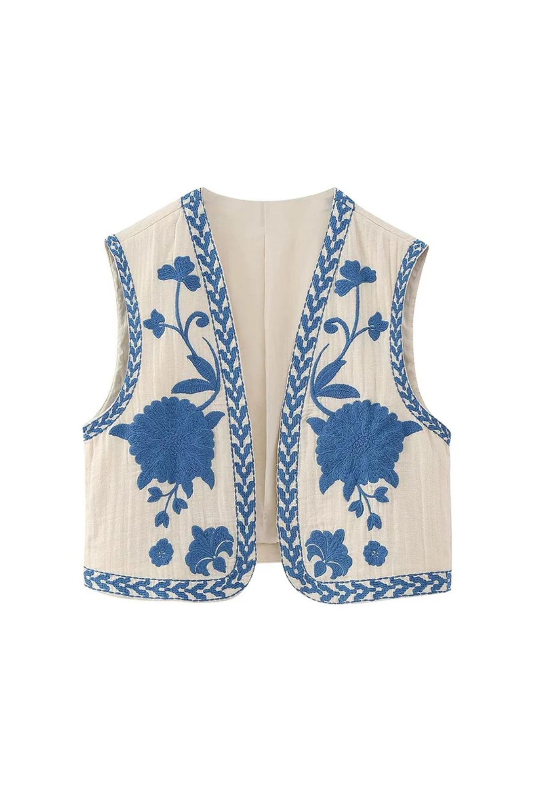 Gilet sans manches brodé