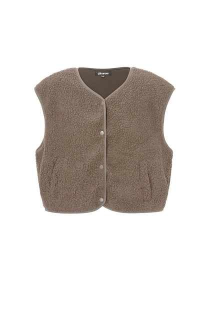 Gilet sans manches en peluche ultra doux pour femme