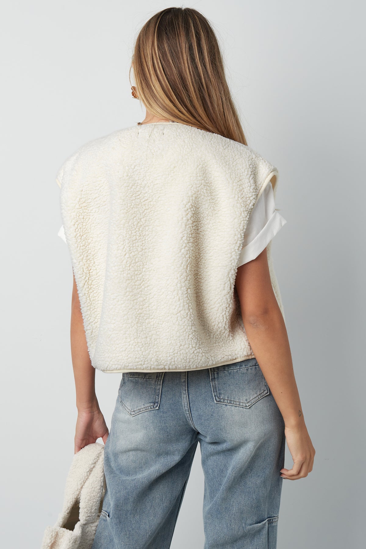 Gilet sans manches en peluche ultra doux pour femme