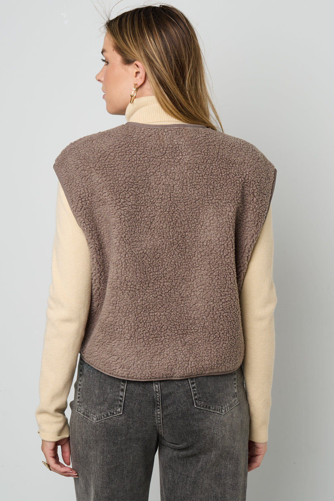 Gilet sans manches en peluche ultra doux pour femme