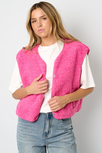 Gilet sans manches en peluche ultra doux pour femme
