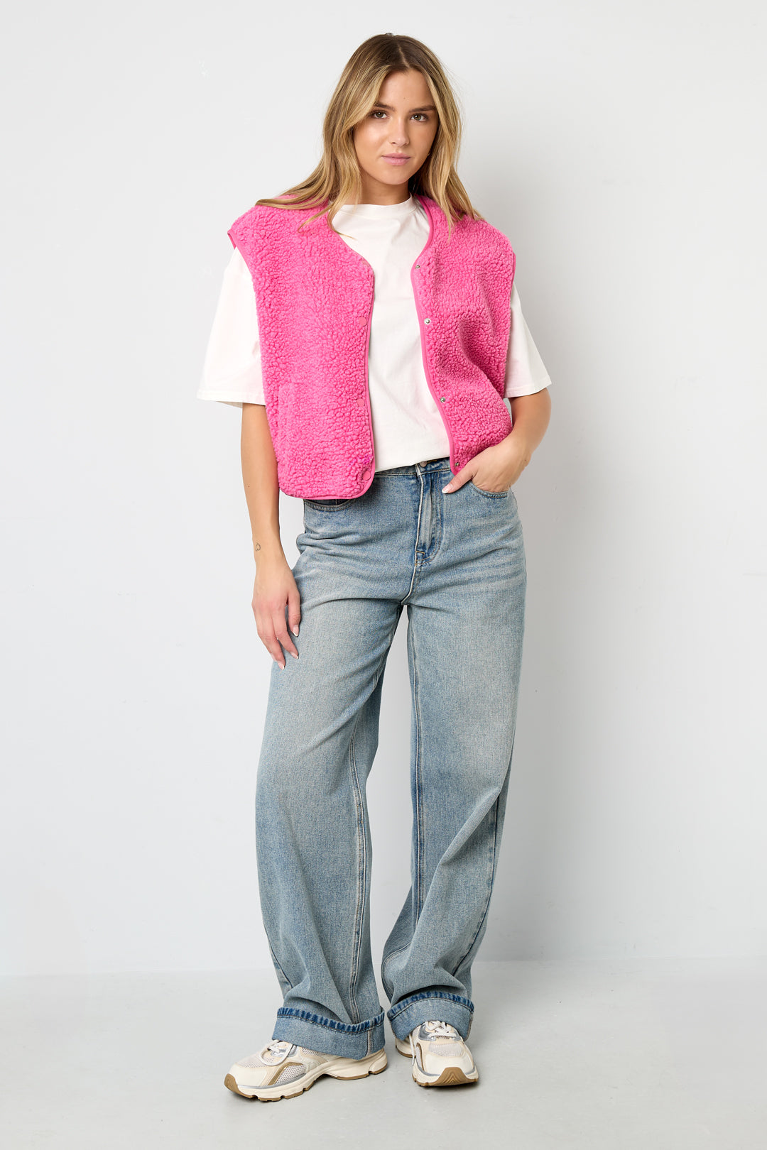 Gilet sans manches en peluche ultra doux pour femme