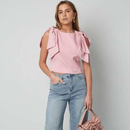 Haut à manches courtes avec nœuds décoratifs