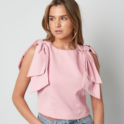 Haut à manches courtes avec nœuds décoratifs