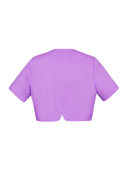 Haut à manches courtes ondulé