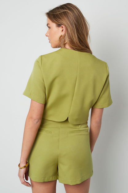 Haut à manches courtes ondulé