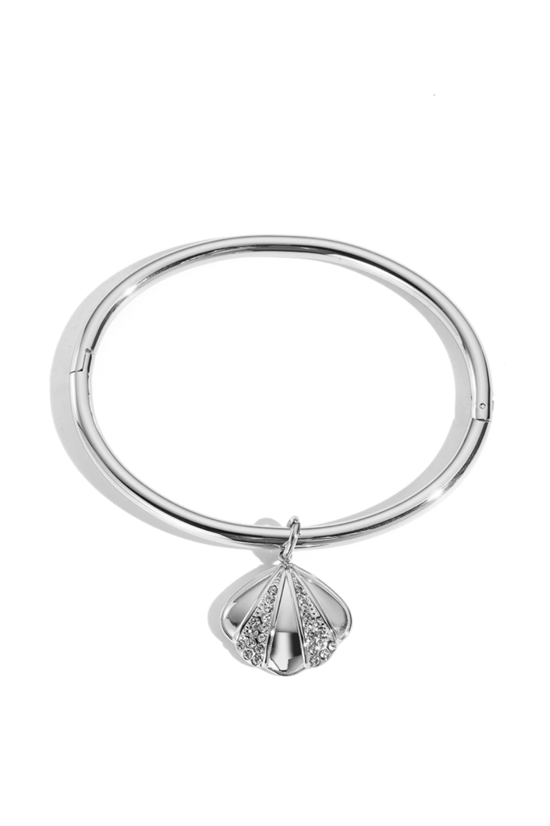 Jonc coquillage acier inoxydable avec cristaux