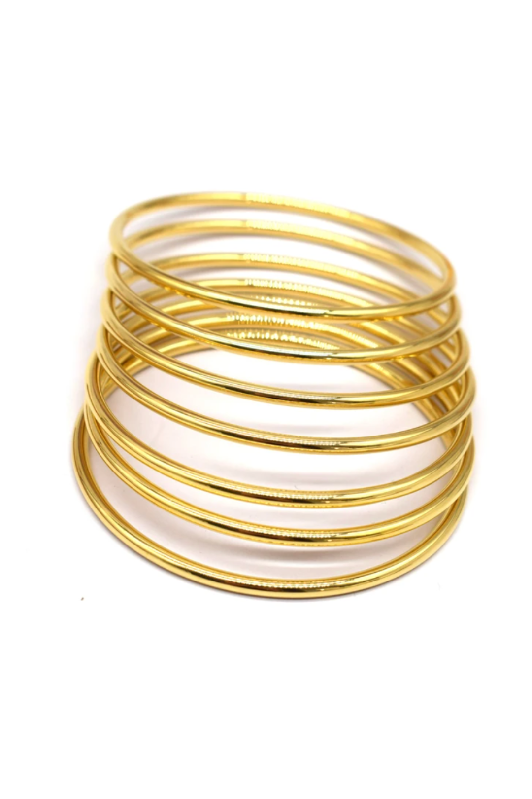 Lot de 7 bracelets jonc dorés en acier inoxydable