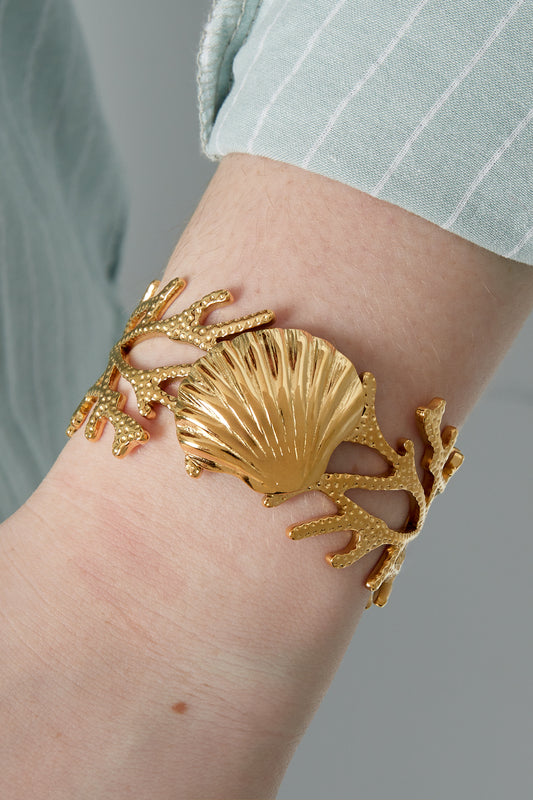 Manchette été en acier inoxydable - Bracelet doré