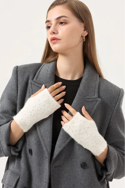 Mitaines Tricotées à Strass