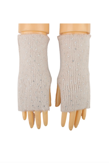 Mitaines Tricotées à Strass