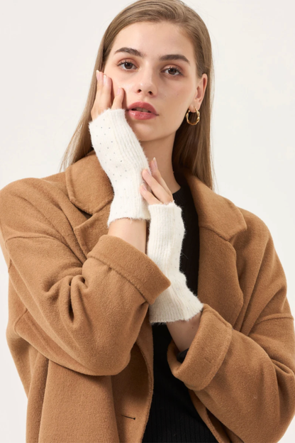 Mitaines Tricotées à Strass