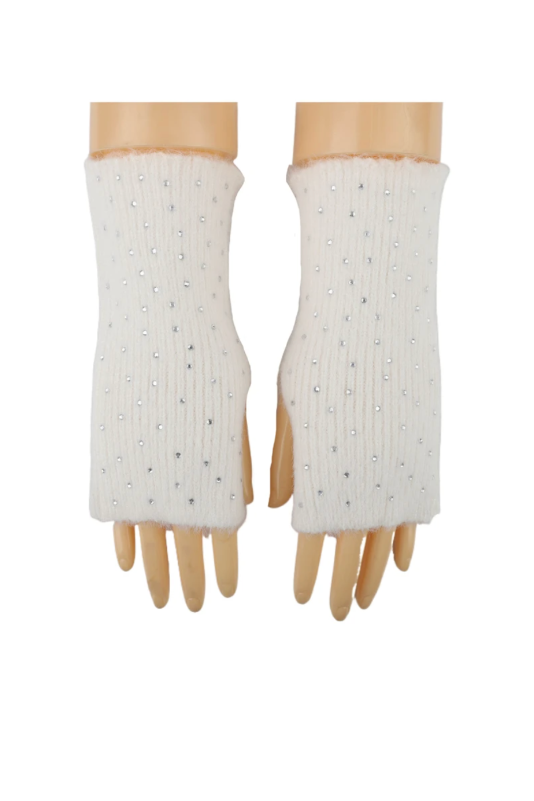 Mitaines Tricotées à Strass