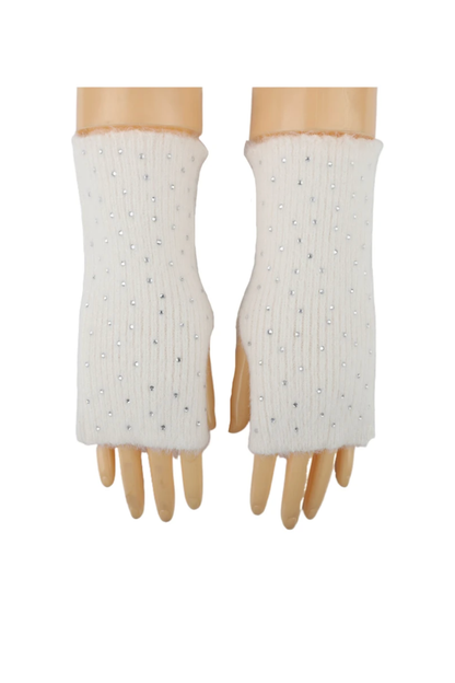 Mitaines Tricotées à Strass