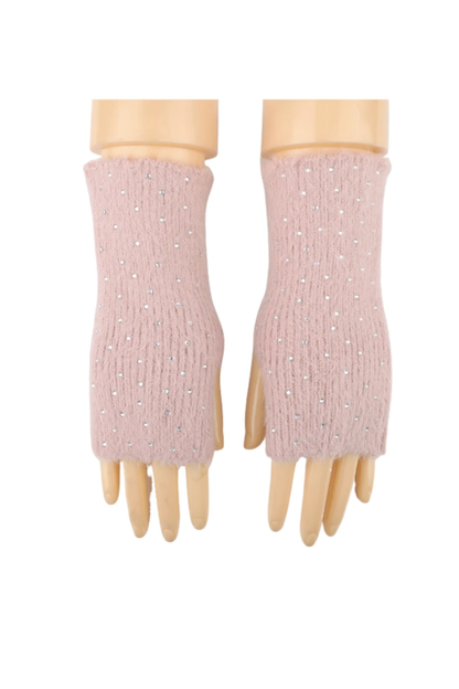 Mitaines Tricotées à Strass