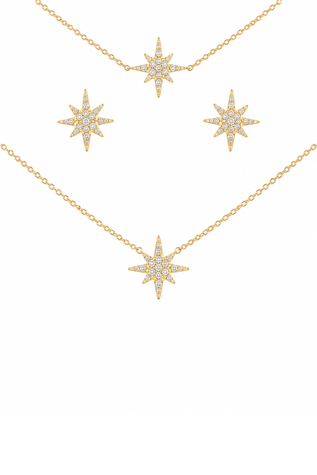 Parure Étoile Polaire Zircon dorée
