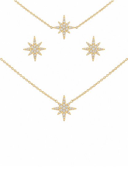 Parure Étoile Polaire Zircon dorée