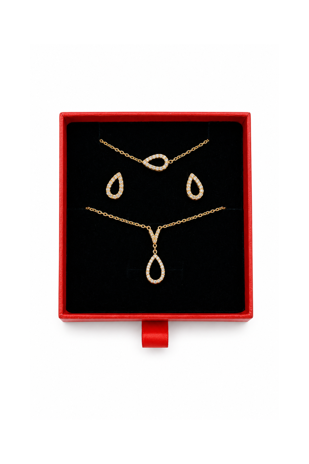 Parure Goutte Zircon Élégance dorée