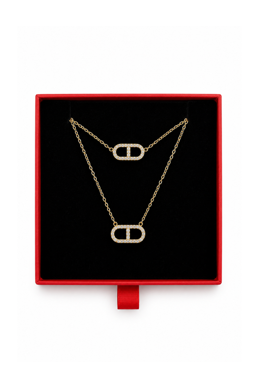 Parure Maillon Zircon Élégance dorée