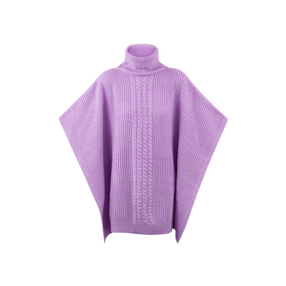 Poncho violet tendance, parfait pour un look automnal féminin