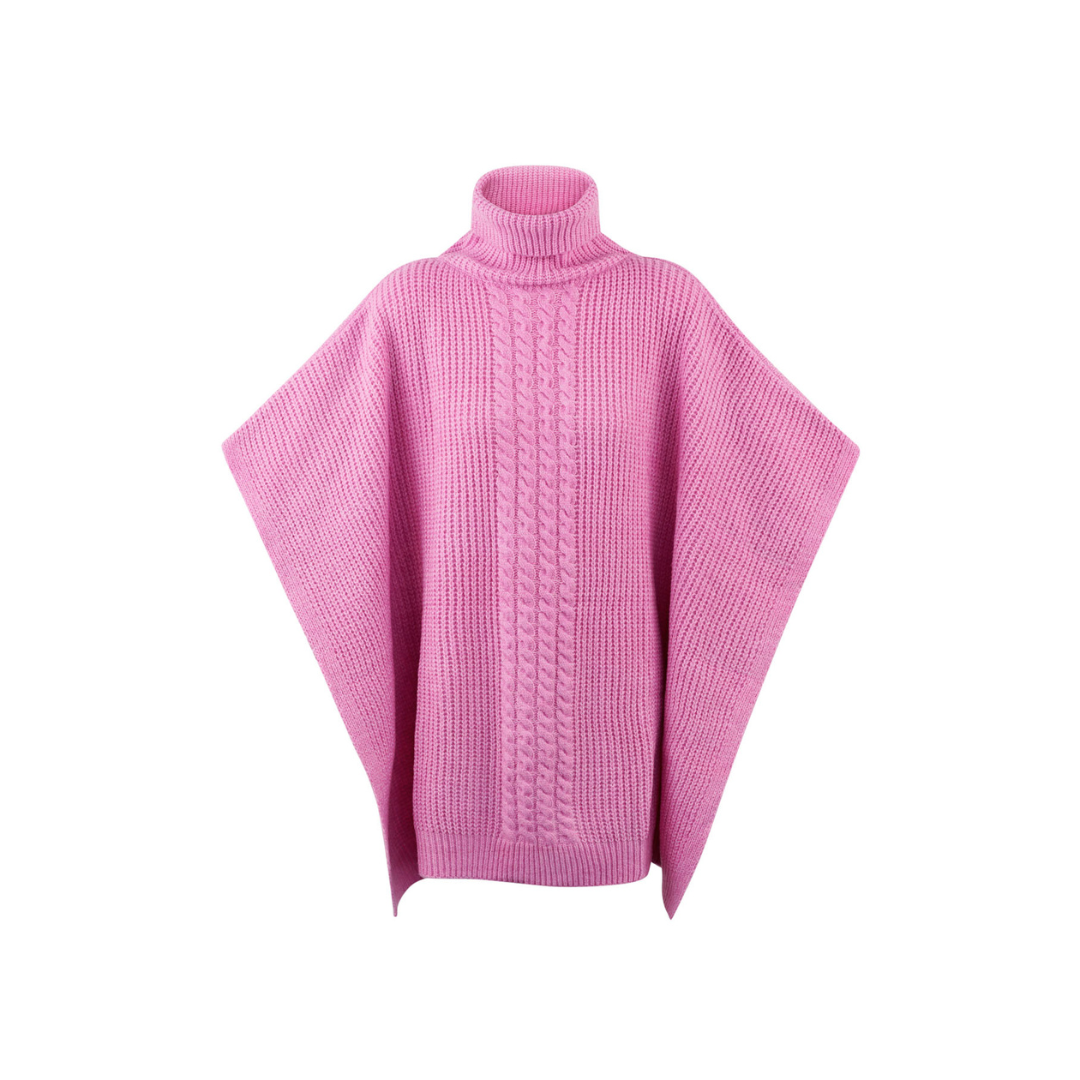 Poncho rose tendance, parfait pour un look automnal féminin