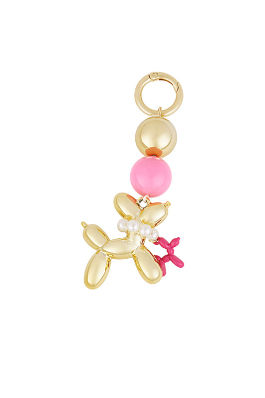 Porte-clé ballon chien doré – Accessoire de sac