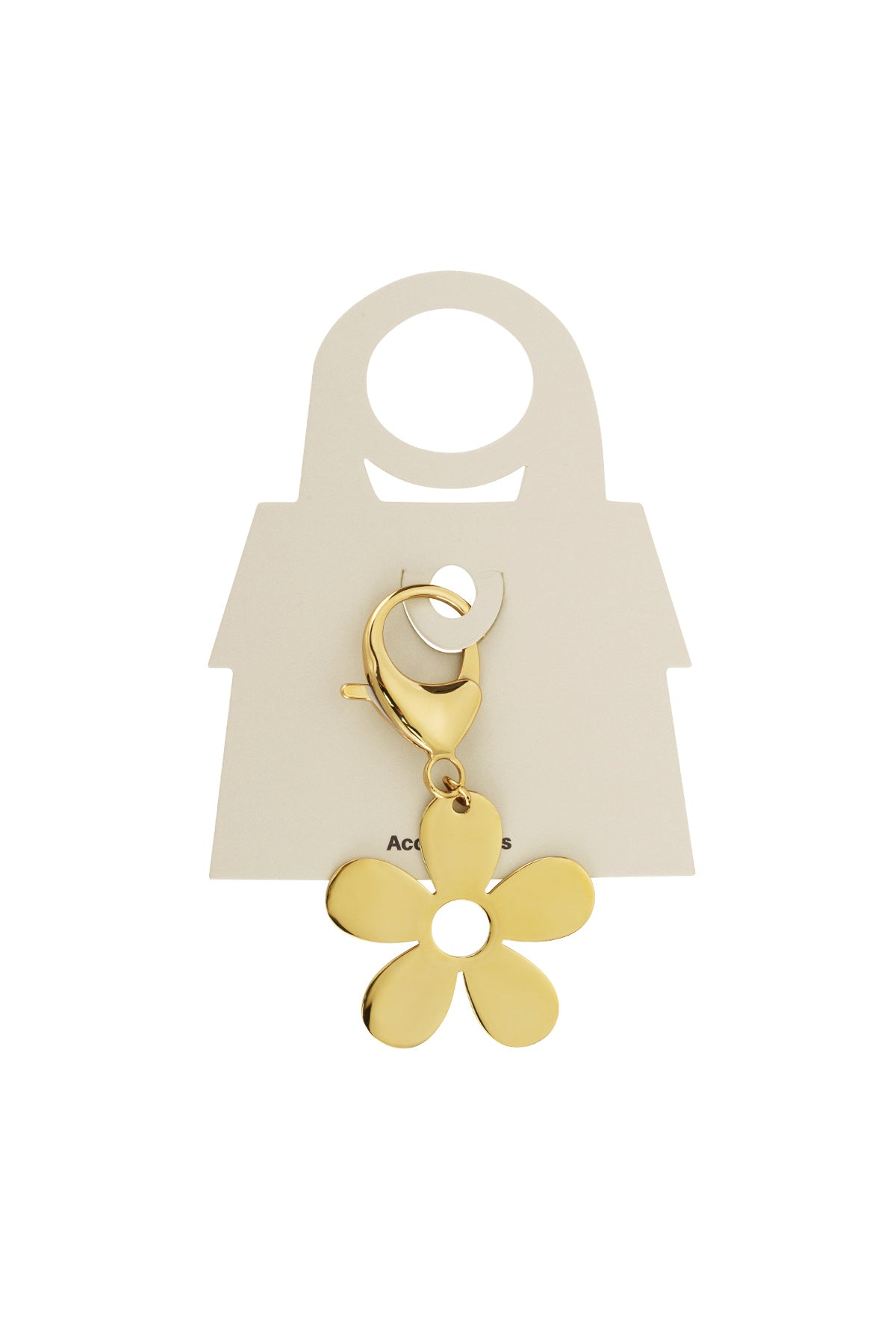 Porte-clés fleur dorée en acier inoxydable