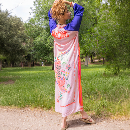 Robe chemise longue avec boutonnière