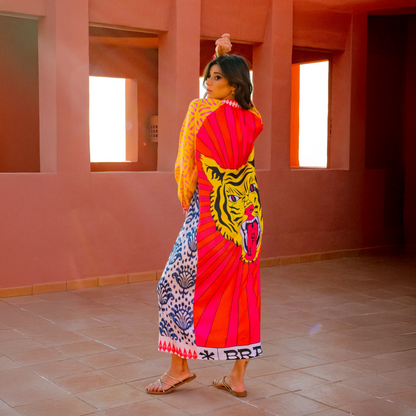 Robe chemise longue avec boutonnière