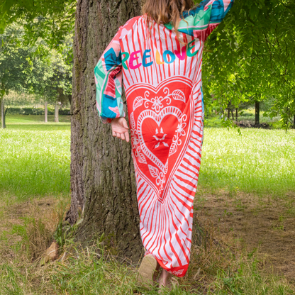 Robe chemise longue avec boutonnière