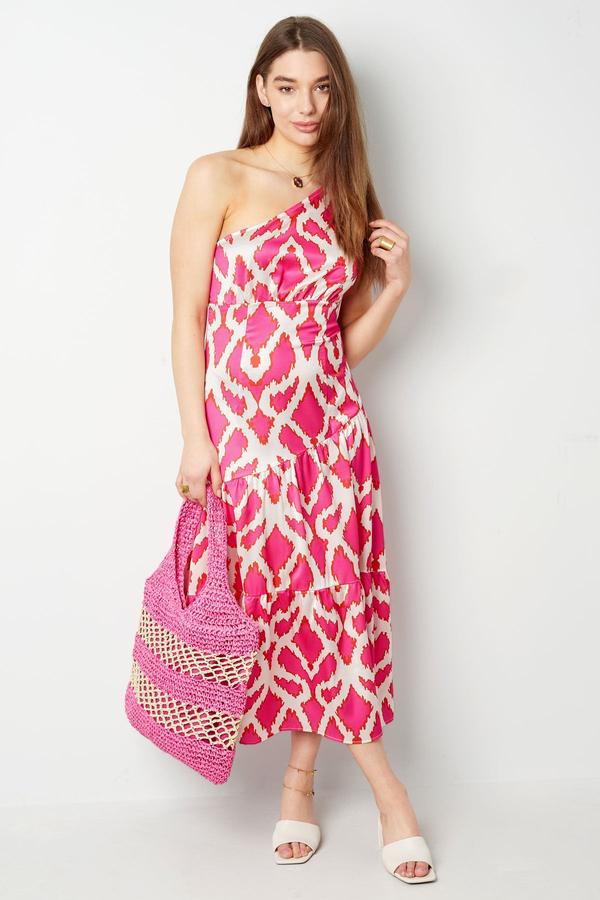 Robe femme d’été imprimé tropical asymétrique