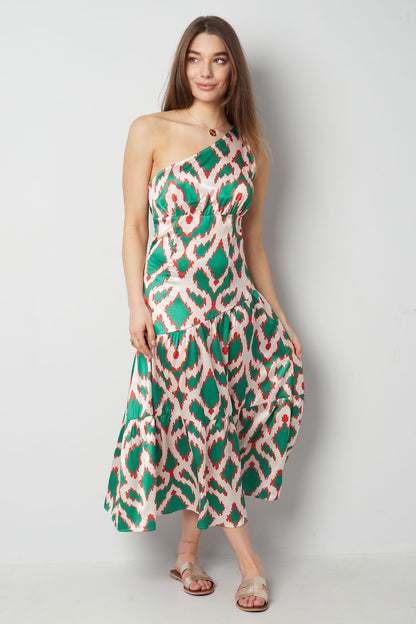 Robe femme d’été imprimé tropical asymétrique
