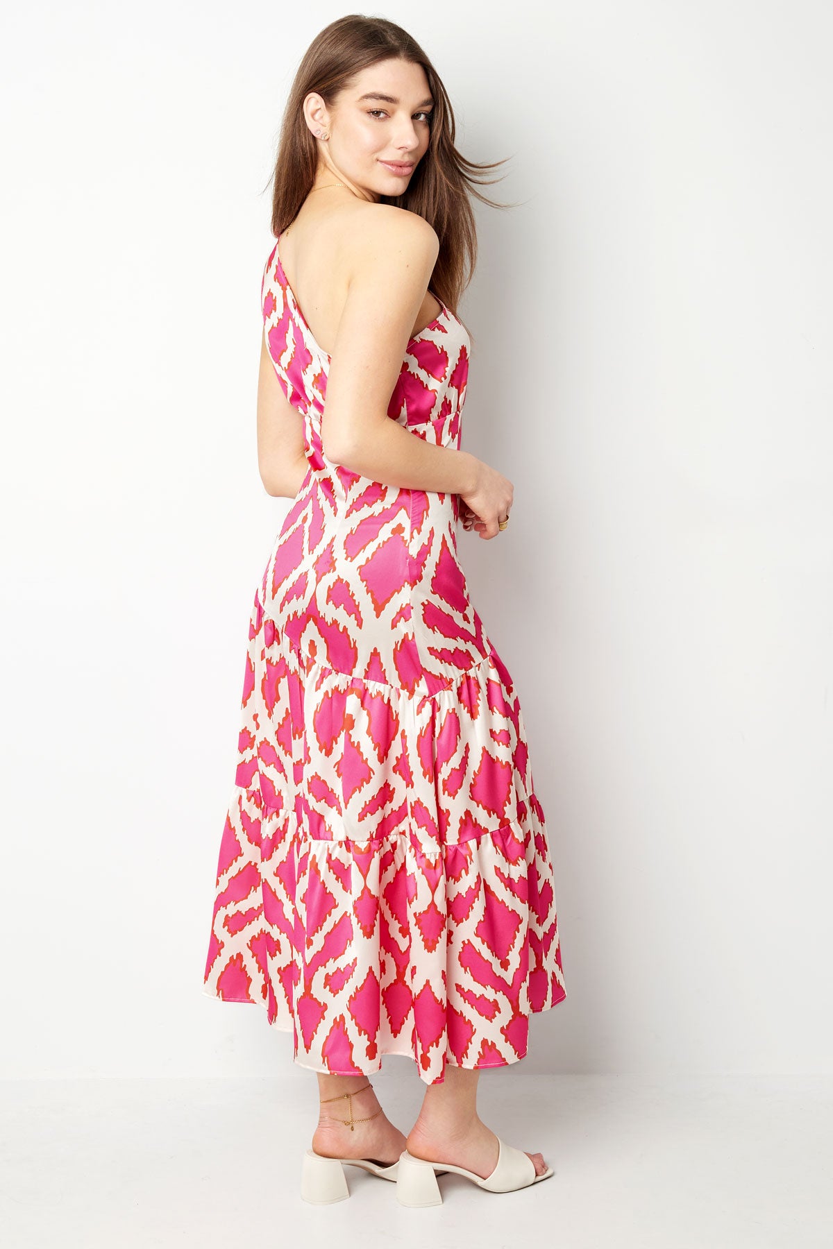 Robe femme d’été imprimé tropical asymétrique