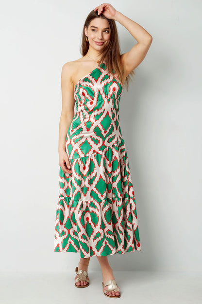 Robe femme d’été imprimé tropical asymétrique