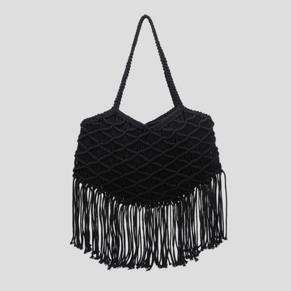 Sac à main en crochet avec franges
