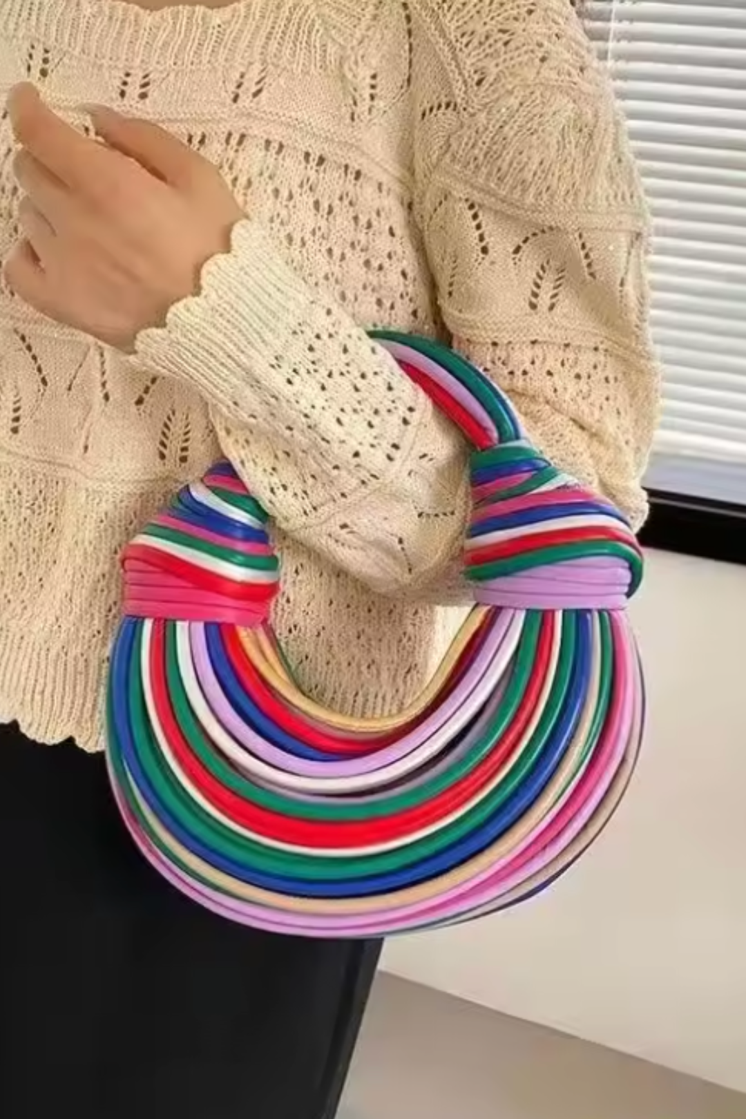 Sacs à main de nouilles tissés à la main pour femmes