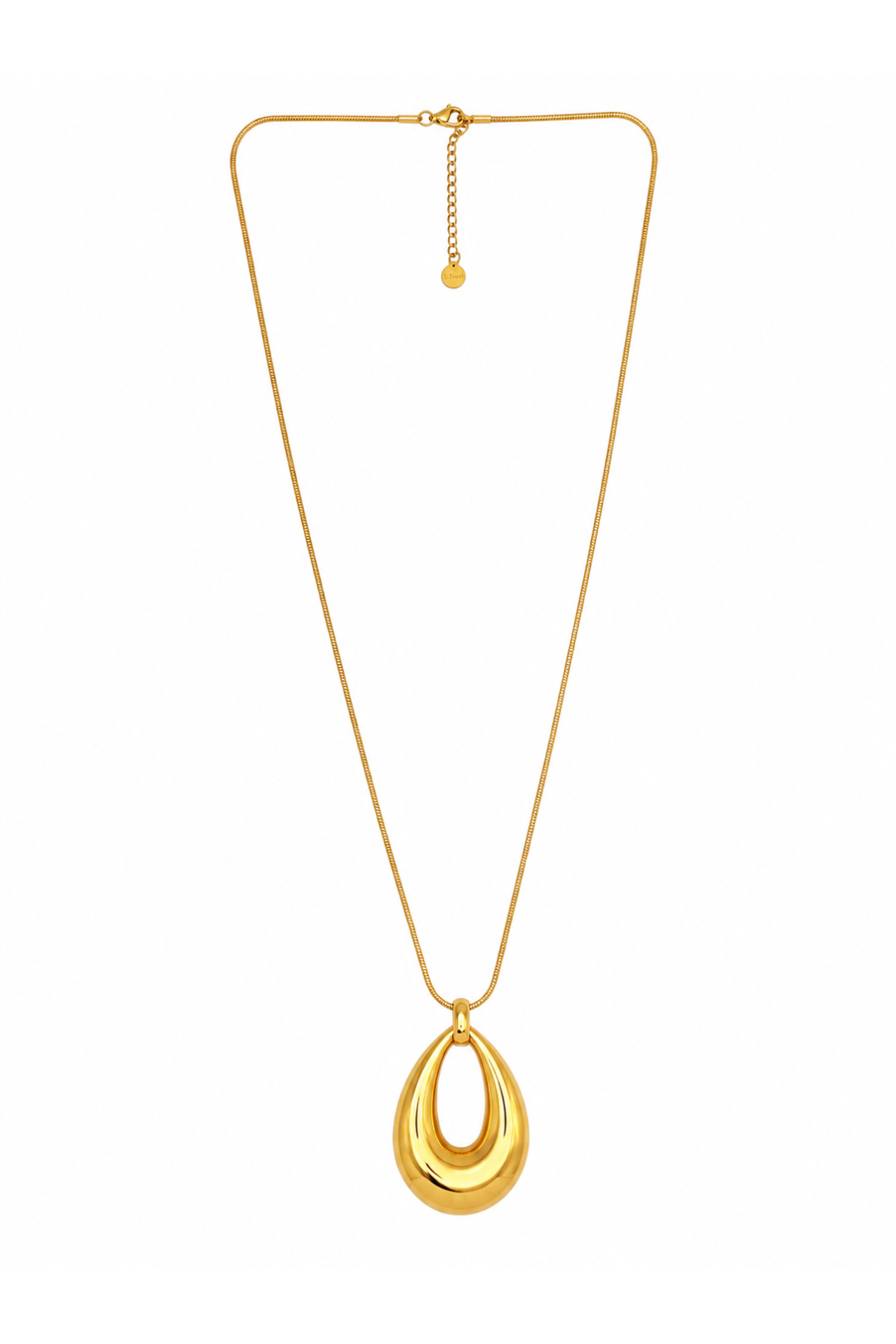 Sautoir Collier Long Goutte Doré en Acier Inoxydable