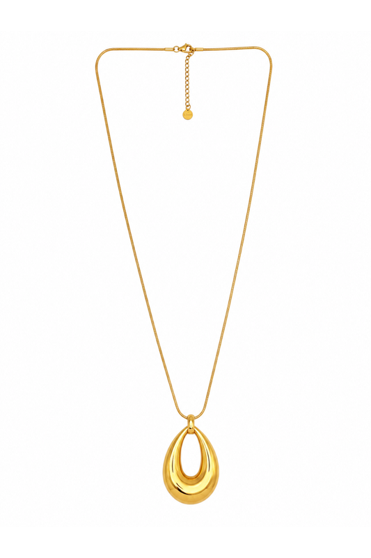 Sautoir Collier Long Goutte Doré en Acier Inoxydable