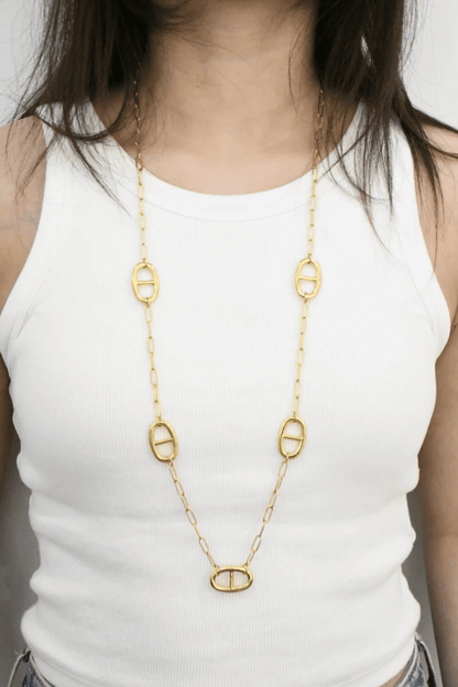 Sautoir en Acier Inoxydable Chaîne Maillons Ovales 