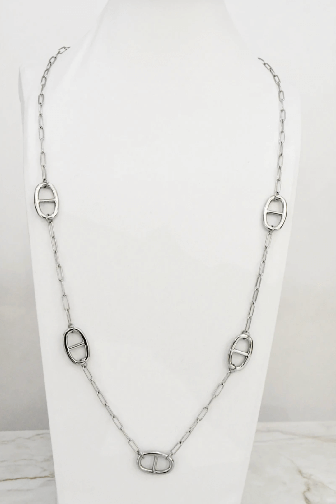 Sautoir en Acier Inoxydable Chaîne Maillons Ovales 