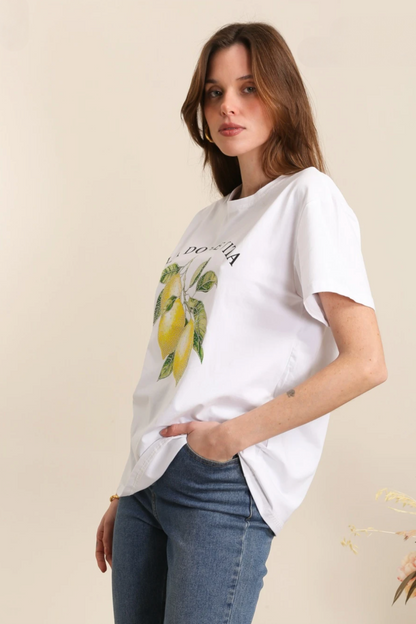 T-shirt en coton "LA DOLCE VITA"