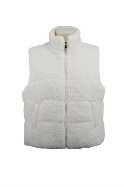 Veste Sans Manches Effet Peau de Mouton