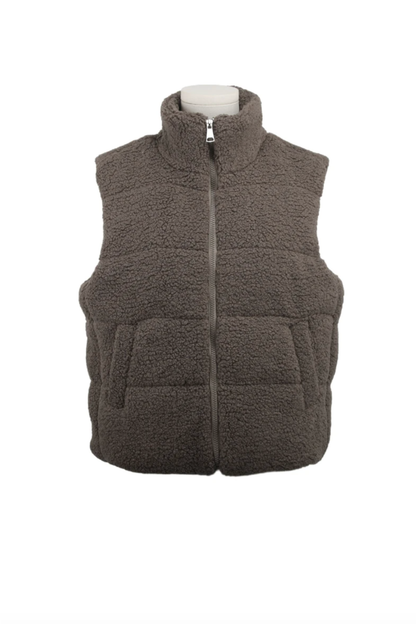 Veste Sans Manches Effet Peau de Mouton