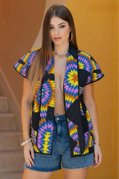 Veste sans manches avec ceinture